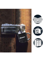 قفل ماستر لوك من الفولاذ المصفح مع مفاتيح (7.8 × 4 × 2.9 سم)