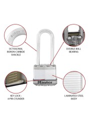 Master Lock Laminated Steel Heavy Duty Padlock W/Keys (11.2 x 4.5 x 2.7 cm)