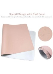 Nusense Large Desk Pad, Non-Slip PU Leather Desk Mouse Pad Waterproof Desk Pad Protector, Dual-Side Use Desk Writing Mat for Office Home, 80cm x 40cm (Pink&amp;White)