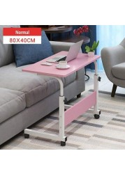Pkfinrd Lazy Table Solid Wood Panel It Can Move Collapsible Bedside Sofa Side Laptop Table Study Table Adjustable Height (Color : B, Size : 80 * 40Cm) (Color : B, Size : 80 * 40Cm)