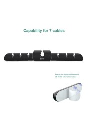 Cable Clips Holder  Desktop Cable Management System Cable Organizer For Power Cords And Charging Cables - Black (S-TEK)