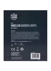 مصابيح حديقة 1000 LED تعمل بالطاقة الشمسية ذا آوت دور ليفينج كومباني (أبيض دافئ)