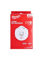 Milwaukee FFP2 Respirator W/Valve Pack (10 Pc.)