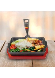 Raj Rectangular Sizzler Tray W/ Holder (21 x 13 cm)