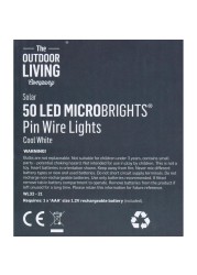 The Outdoor Living Company Solar 50 LED Microbrights Pin Wire Lights (Cool White)