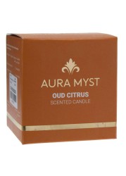 Aura Myst Glass Jar Candle W/Lid (128 g, Oud Citrus)