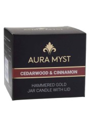 Aura Myst Hammered Copper Candle W/Lid (142 g, Cedarwood & Cinnamon)