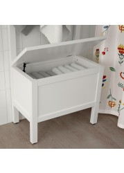 HEMNES Storage bench w towel rail/4 hooks