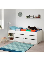 SLÄKT Bed frame w storage+slatted bedbase