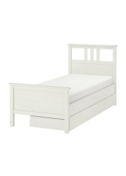 HEMNES هيكل سرير+2 صناديق تخزين