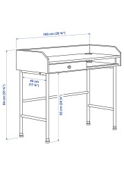 HAUGA/BLECKBERGET Desk and storage combination