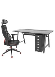 UTESPELARE / MATCHSPEL Gaming desk, chair and drawer unit