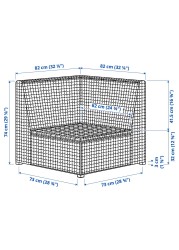 SOLLERÖN Corner section, outdoor