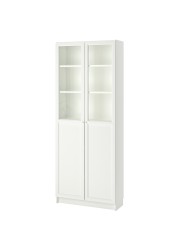 BILLY Bookcase with panel/glass doors