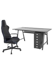 UTESPELARE / HELMER Desk, chair and drawer unit