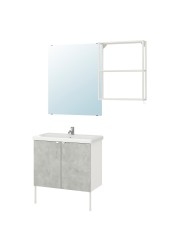 ENHET / TVÄLLEN Bathroom furniture, set of 11