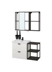 ENHET / TVÄLLEN Bathroom furniture, set of 15