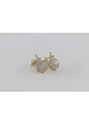 18k ILLUSION DIAMOND EARRING 0.29 CTS-Yellow Gold