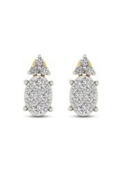 18k ILLUSION DIAMOND EARRING 0.2 CTS-White Gold