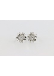 18k ILLUSION DIAMOND EARRING 0.16 CTS-Yellow Gold