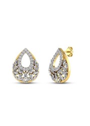 18k ILLUSION DIAMOND EARRING 0.42 CTS-Yellow Gold