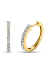 18k ILLUSION DIAMOND EARRING 0.25 CTS-Yellow Gold