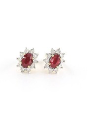 18k DIANA RUBY EARRING 0.12 CTS-White Gold