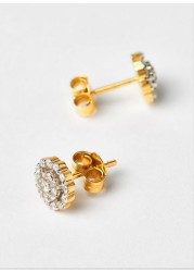 18k ILLUSION DIAMOND EARRING 0.31 CTS-Yellow Gold