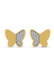 18k ILLUSION DIAMOND EARRING 0.12 CTS-Yellow Gold