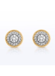 18k ILLUSION DIAMOND EARRING 0.13 CTS-Yellow Gold