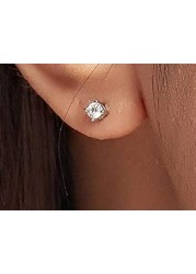 18k SOLITAIRE  HALF CARAT DIAMOND EARRING 1 CTS-White Gold