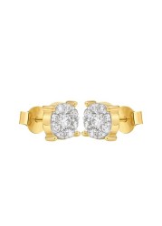 18k ILLUSION DIAMOND EARRING 0.83 CTS-Yellow Gold