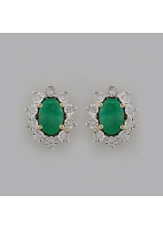 18k DIANA EMERALD EARRING 0.13 CTS-Yellow Gold