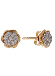 18k NAPOLI DIAMOND EARRING 0.11 CTS-Yellow Gold