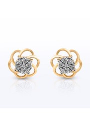 18k ILLUSION DIAMOND EARRING 0.12 CTS-Yellow Gold