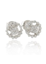 18k ILLUSION DIAMOND EARRING 0.3 CTS-White Gold