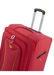 Senator Brand Softside Small Check-in Size 65 Centimeter (24 Inch) 4 Wheel Spinner Luggage Trolley in Red Color LL032-24_RED