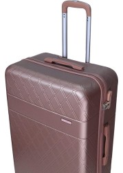 TravelWay Lightweight Luggage Set Checked Bag- 20/24/28 Inches Hardshell Suitcase Spinner Luggage for Travel   ABS Luggage with 4 Spinner Wheels (Rose Gold, Set of 3)