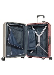 Eminent Brand Hardsided PP Small Check-in Size 66 Centimeter (26 Inch) 4 Twin-Wheel Spinner Luggage Trolley in Grey with Pink Color B0006M-26_GRY