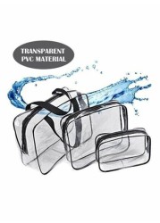 Generic 3-Piece Toiletry Kit Clear/Black