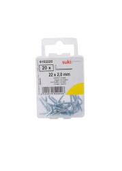 Suki Zinc-Plated Hooks (22 X 2 Mm, Pack Of 20)