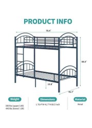 MYC METAL BUNK BED TWIN 201X106