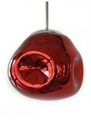 Al Salhiya Lighting - Indoor Glass Pendant Light Red/Silver 20x24centimeter