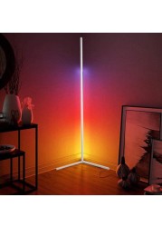 suzberry smart led RGB Corner Floor Lamp  with Remote Control,Color Change LED,UK Plug,White frame Lamp.