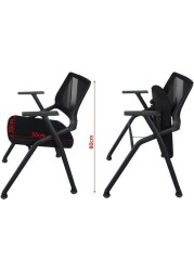 Mahmayi 632L Black Ergonomics Folding Chair Computer Chair, Visitor Chair, Back Rest Chair Visitor Conference Chairs , Heavy Duty Steel Can Hold Upto 150KG (Without Wheels)