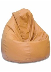Luxe Decora PVC Leather Bean Bag Beige