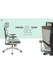 Aero Mesh Ergonomic Chair, Premium Office &amp; Computer Chair with Multi-adjustable features by Navodesk (MINT GREEN)
