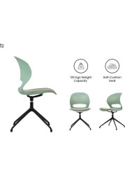 VIS Chair, Premium Meeting & Visitor Chairs, Swivel Chair With Soft Cushion Seat By Navodesk (Sage Green)