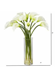 Nearly Natural 1187-CR Mini Calla Lily Silk Flower Arrangement, Cream