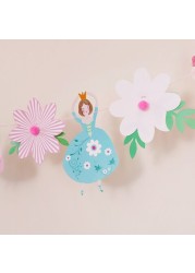 Generic-Flower Fairy Banner Paper Garland for Birthday Party Dancing Princess Bunting Baby Shower Girls Favorite Decoration Supplies